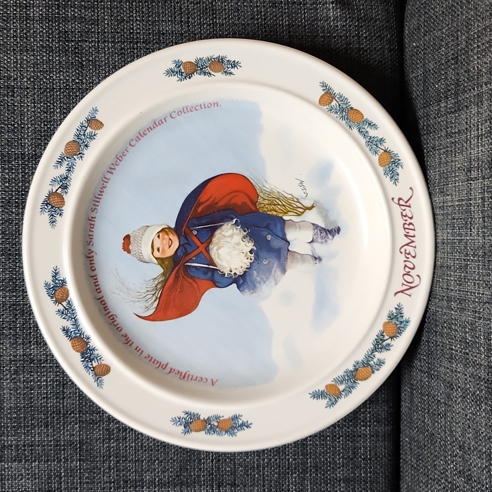 1985 Sarah Stilwell Weber November Collection Plate Original